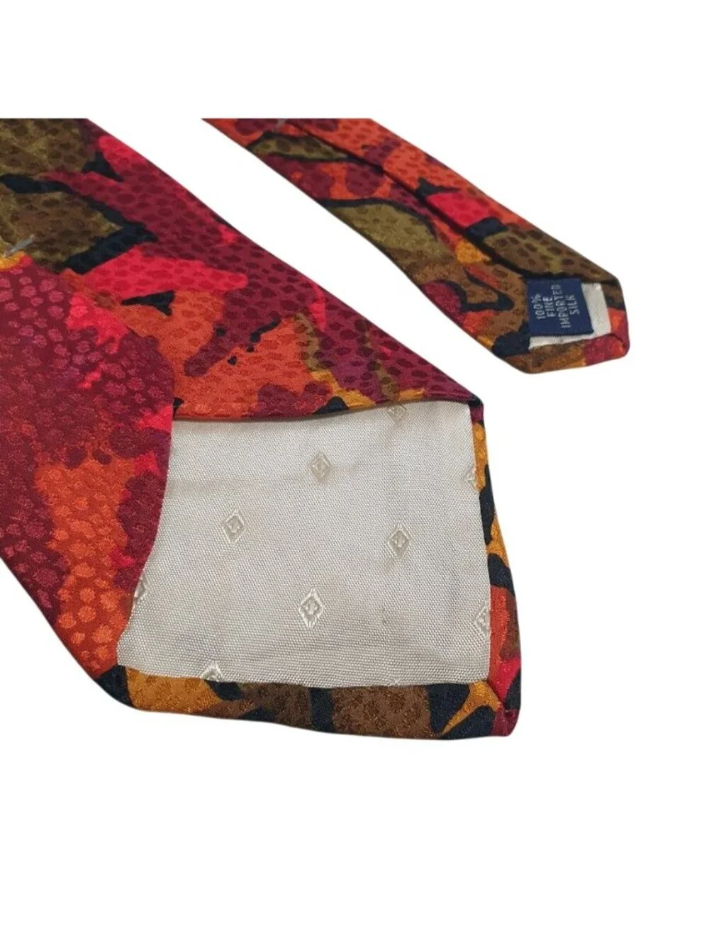 Emilio Ponti Floral Silk Tie Multicolor Bold Autumn Hues Mens Neckwear Handcraft